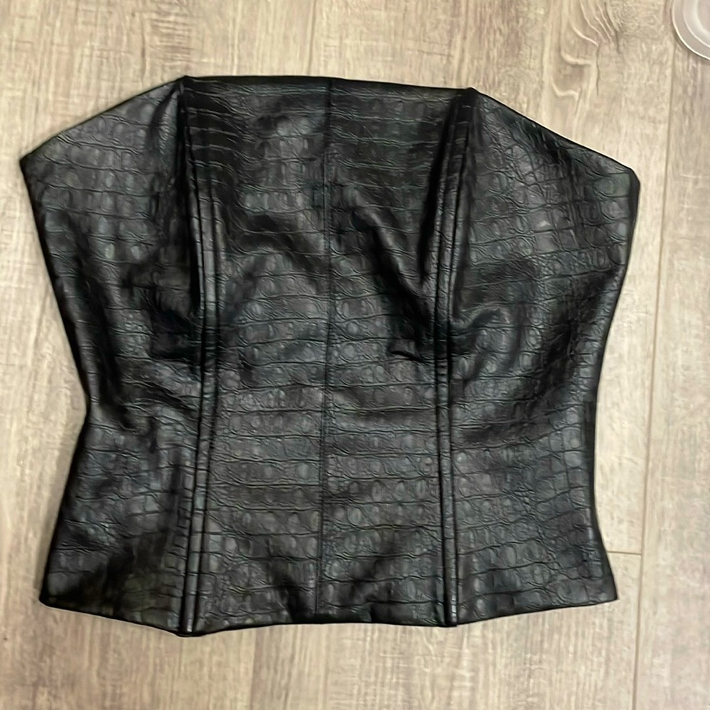 black soft leathery top